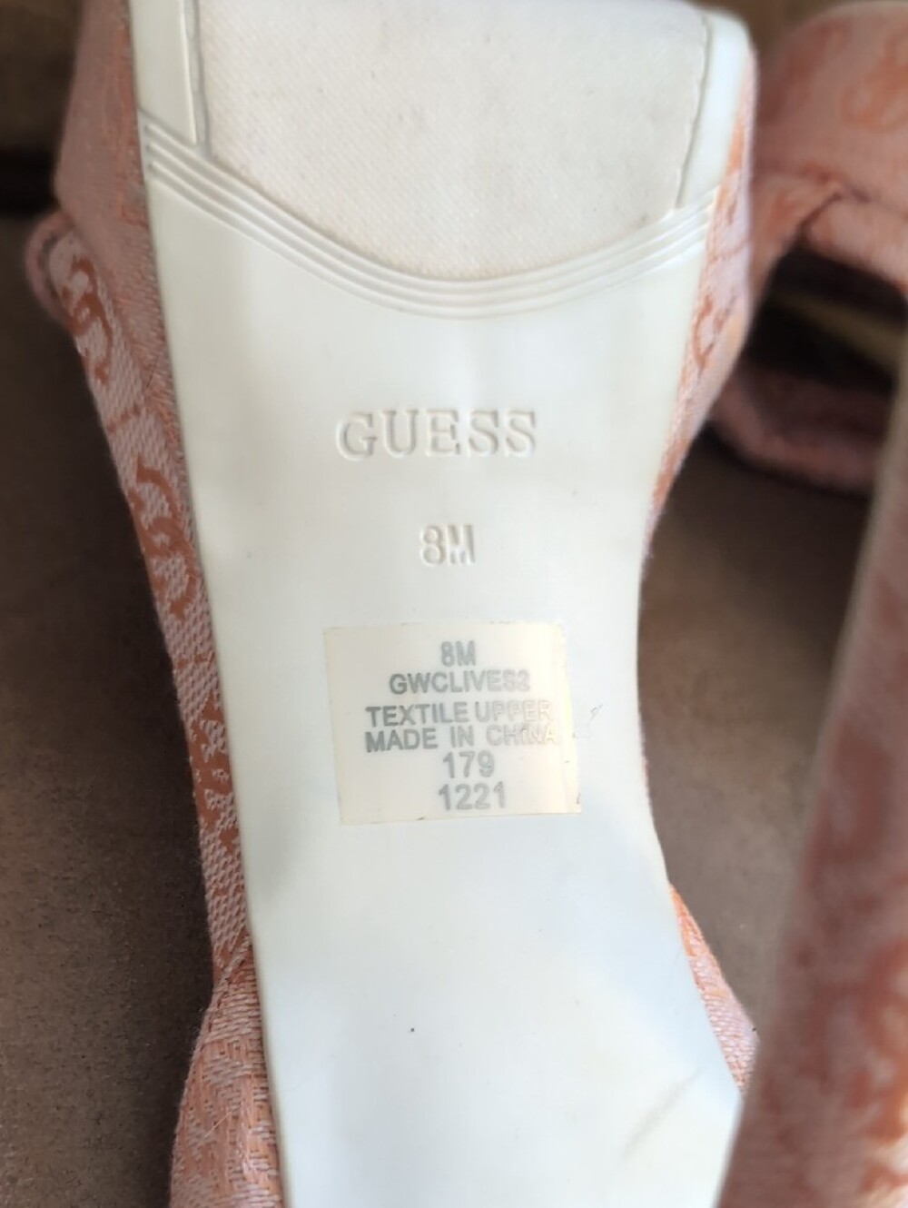 Guess Pink Logo Jacquard Platform Heel Sandals - Picture 5 of 10